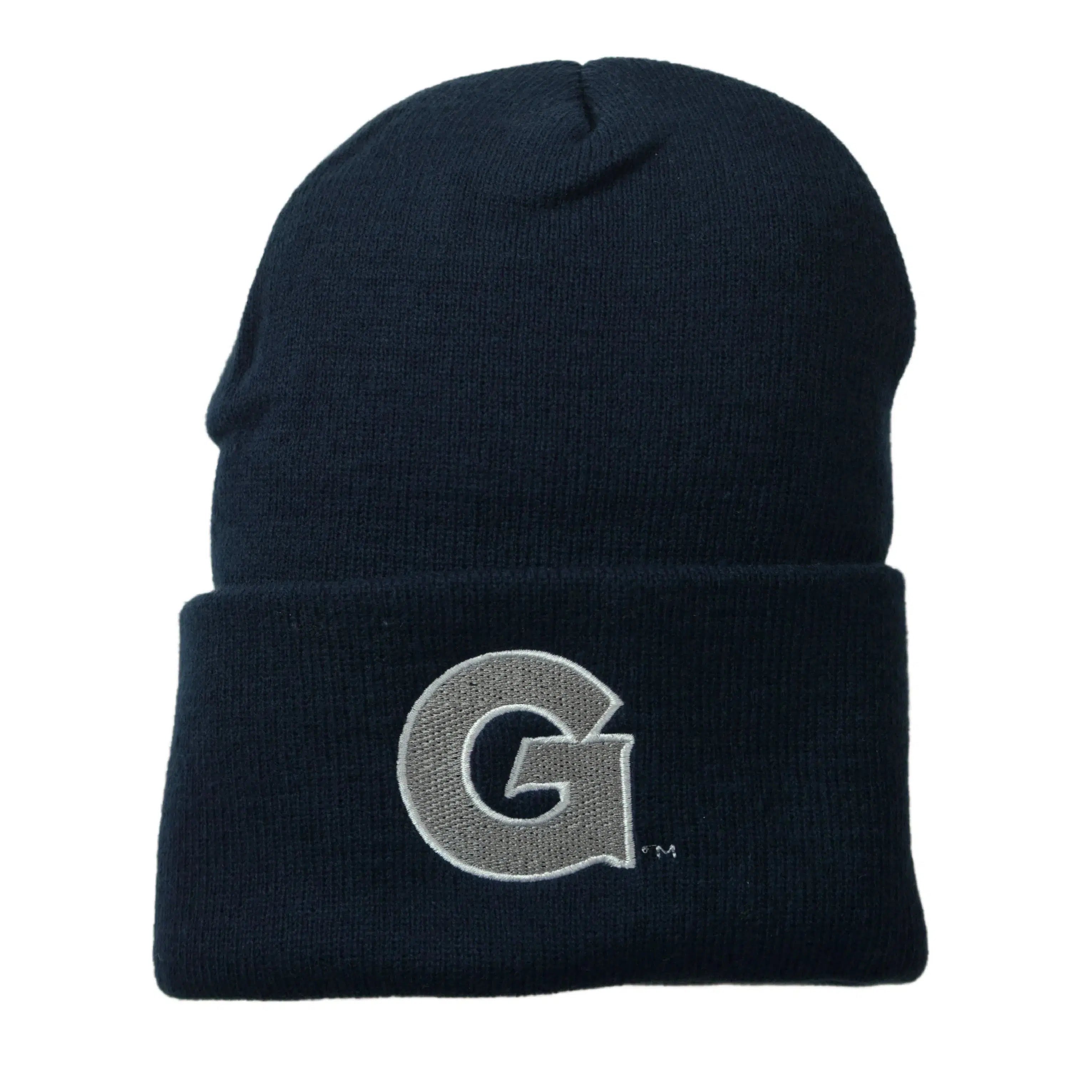 Georgetown Hoyas NCAA Team Logo Cuffed Knit Navy Beanie Winter Hat