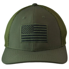 United States USA Tonal Flag Olive Drab Tactical AirMesh Ripstop Hat by Rapid Dominance