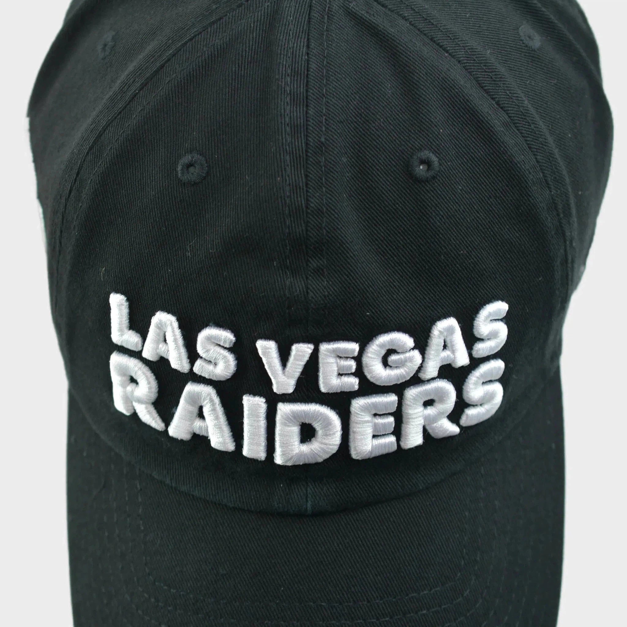 Las Vegas Raiders NFL Team Black Script Logo Clean Up Adjustable Dad Hat Cap by '47