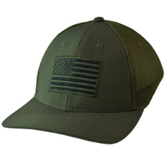 United States USA Tonal Flag Olive Drab Tactical AirMesh Ripstop Hat by Rapid Dominance