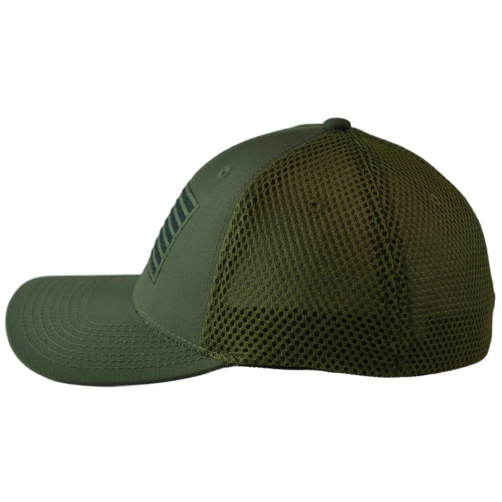 United States USA Tonal Flag Olive Drab Tactical AirMesh Ripstop Hat by Rapid Dominance