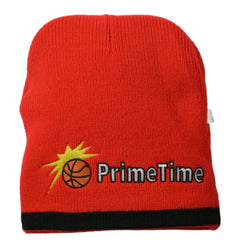 Primetime Basketball League Black & Red Reversible Knit Beanie