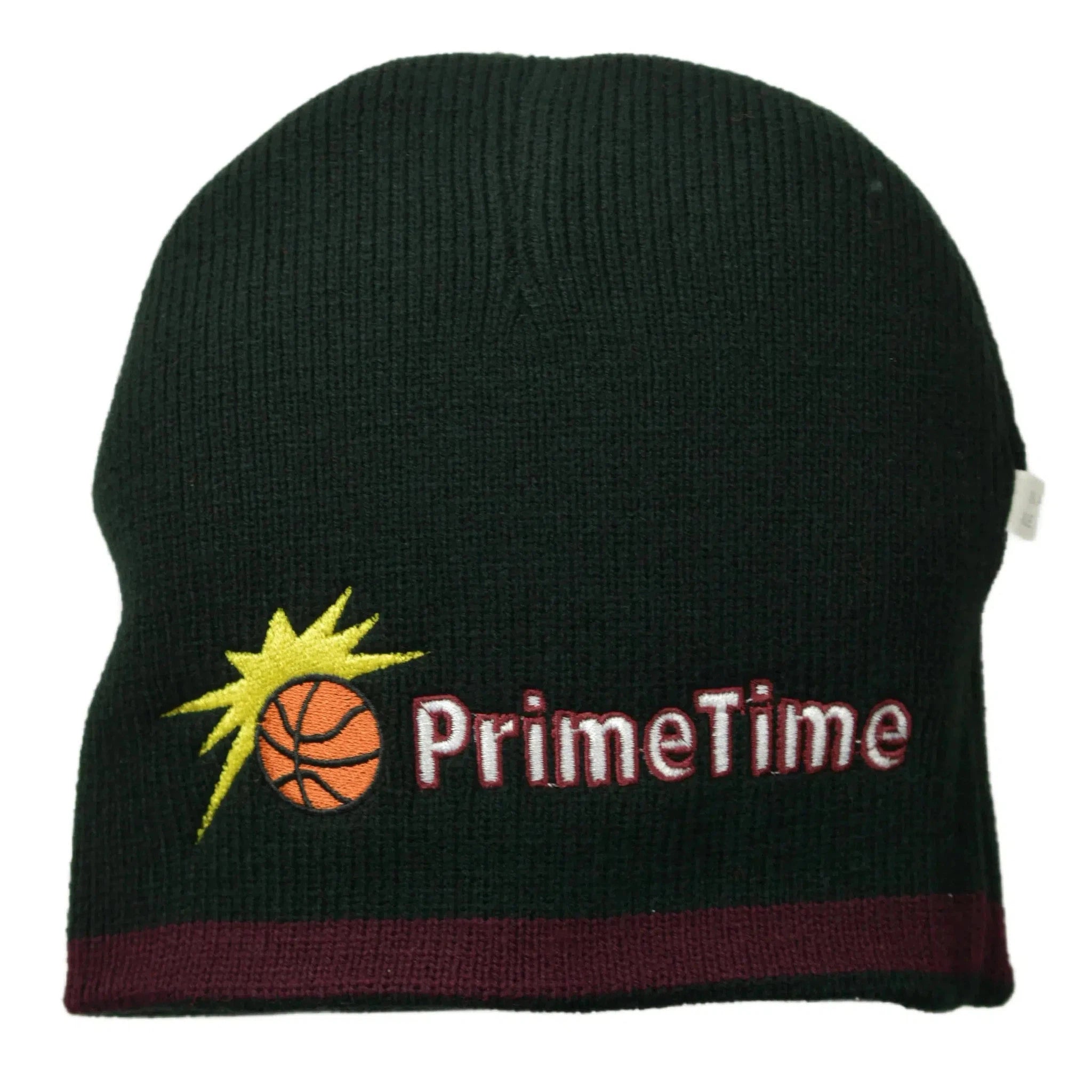 Primetime Basketball League Burgundy & Black Reversible Knit Beanie