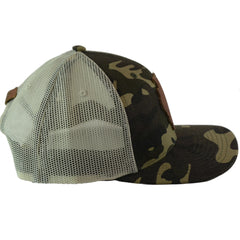 Local Crowns Leather Patch Illinois State Camouflage & Off White Snapback Cap Trucker Hat