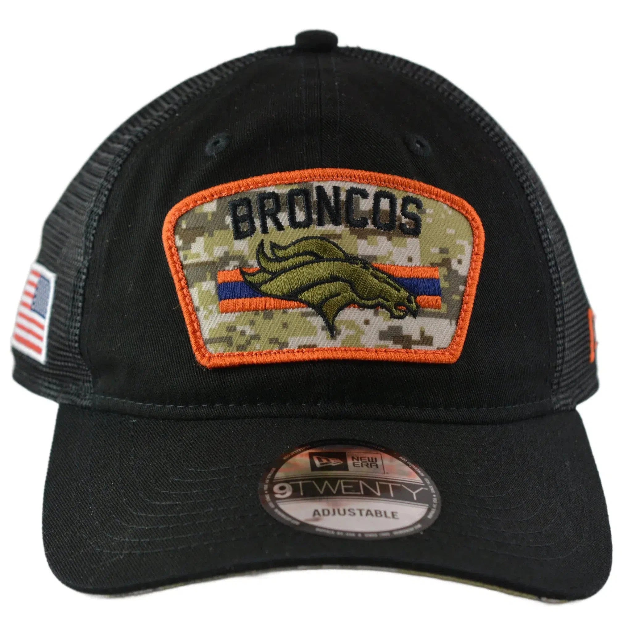 Denver Broncos New Era 920 Salute To Service Black Mesh Back Adjustable Men's Snapback Hat