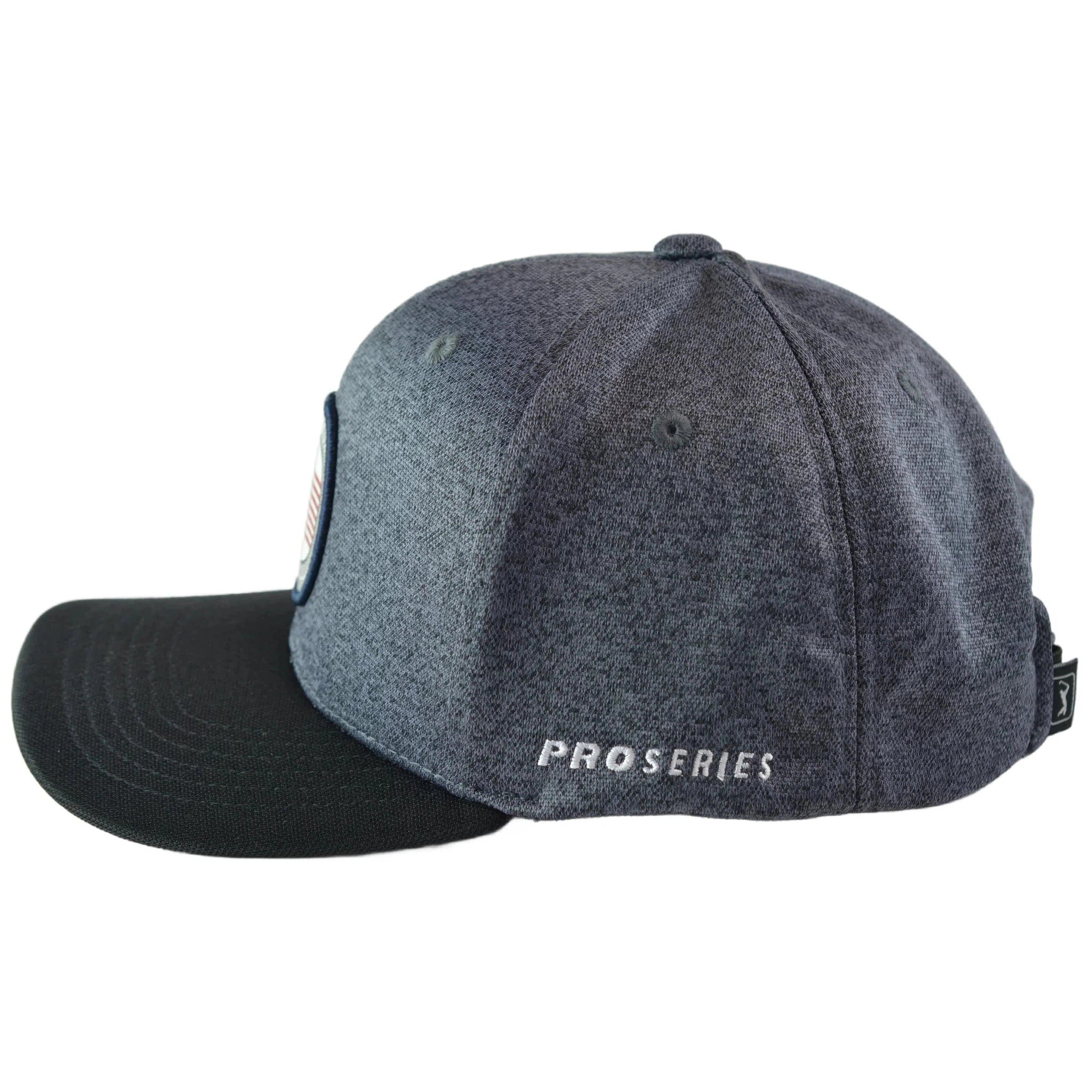 PGA Tour Pro Series Circle Logo Lightweight Charcoal Gray & Black Adjustable Golf Hat