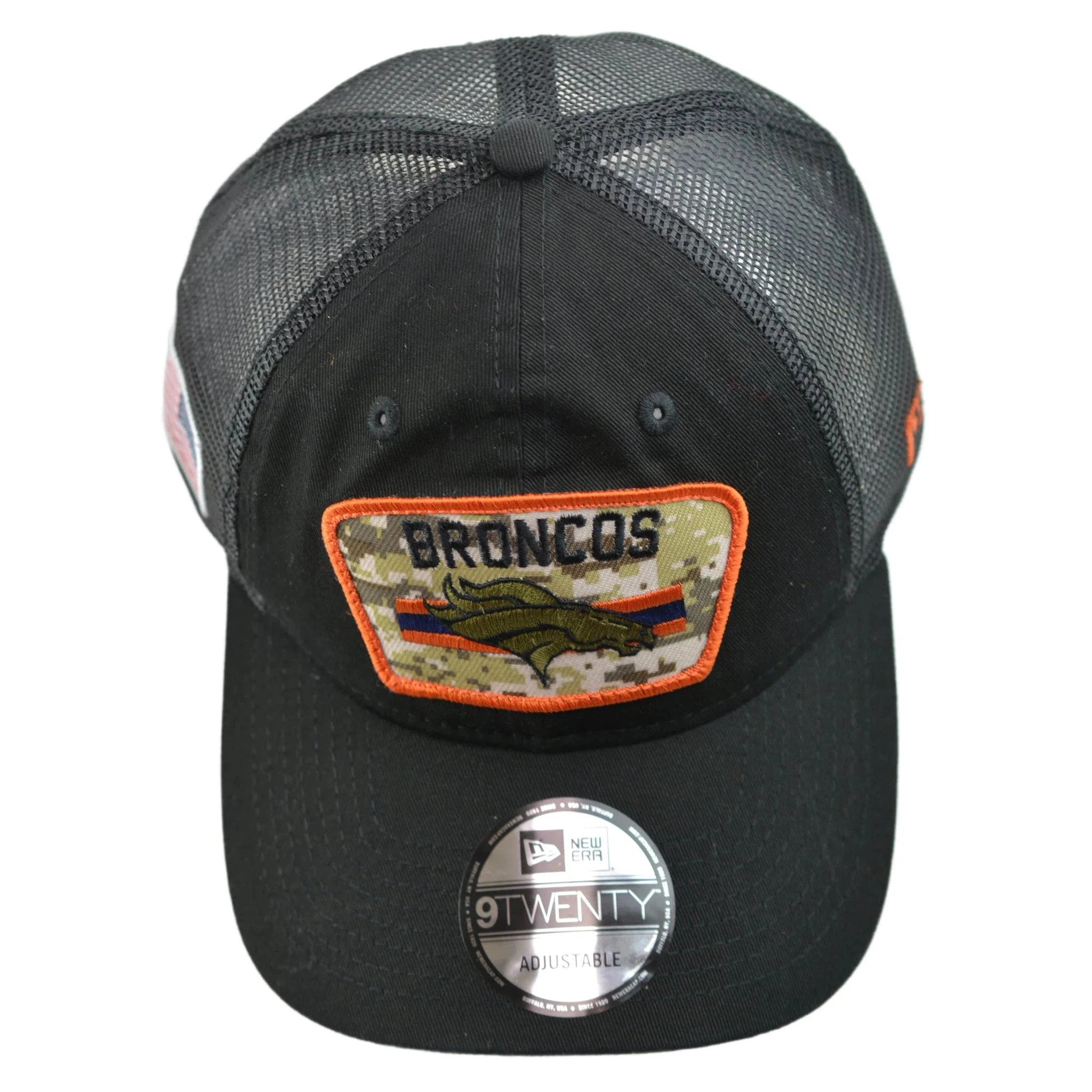 Denver Broncos New Era 920 Salute To Service Black Mesh Back Adjustable Men's Snapback Hat