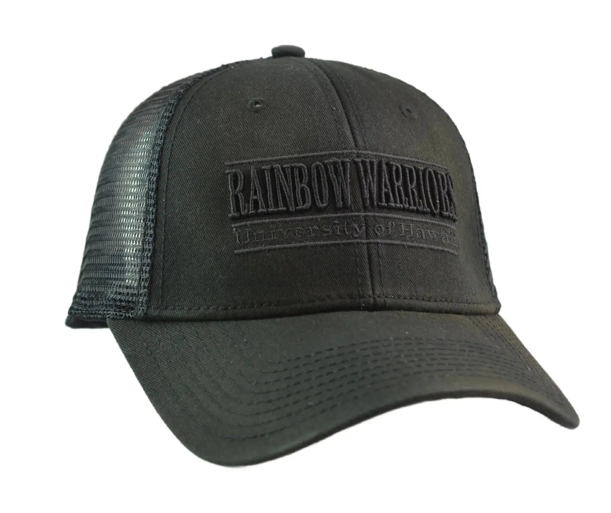 Hawaii Rainbow Warriors 3 Bar Blackout Tonal Flex Fit Hat – NCAA