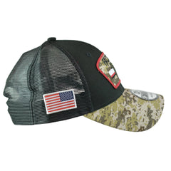 Atlanta Falcons New Era 940 Salute To Service Black/Camo Mesh Back Adjustable Men's Snapback Hat