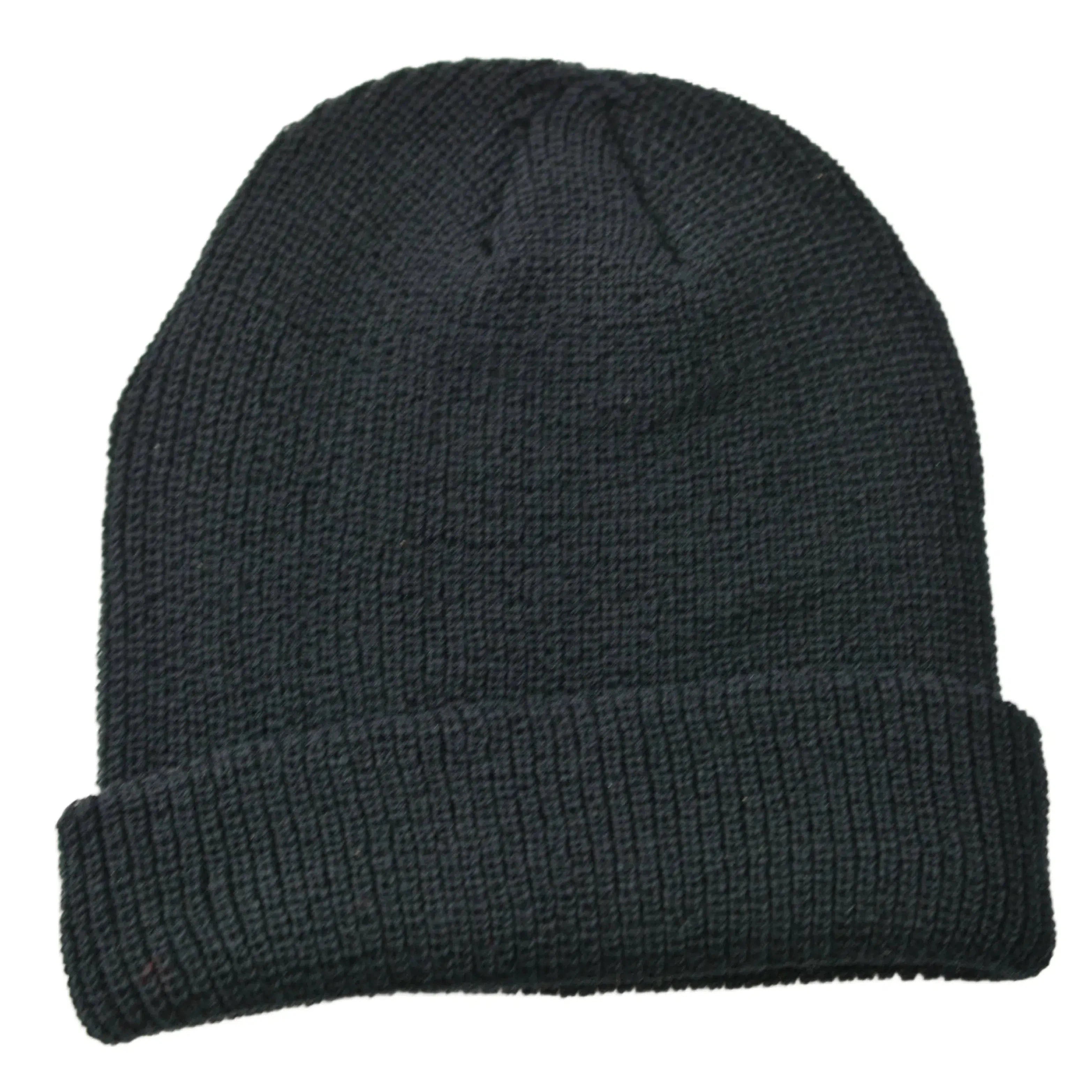 Tsnmi Streetwear Brand Black Knit Cuffed Beanie Winter Hat Watch Cap