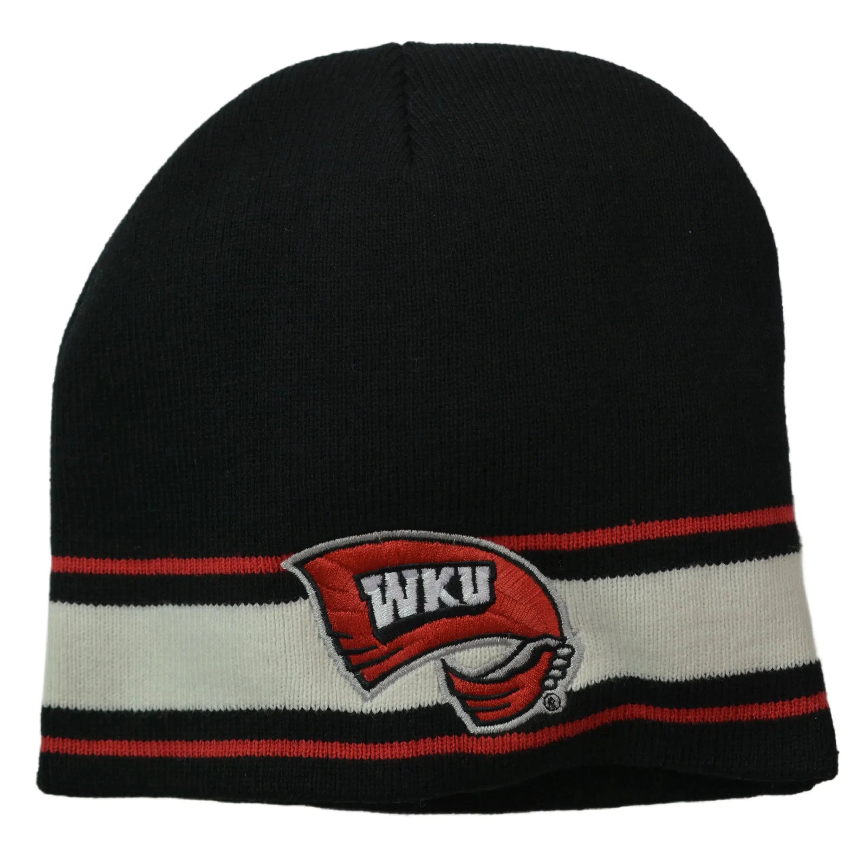 WKU Western Kentucky Hill toppers NCAA Team Logo Cuff-less Knit Black & White Beanie Winter Hat