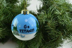 Tennessee Titans Hand painted NFL Football 4" Glass Holiday Christmas Ornament