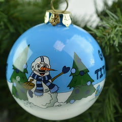 Tennessee Titans Hand painted NFL Football 4" Glass Holiday Christmas Ornament