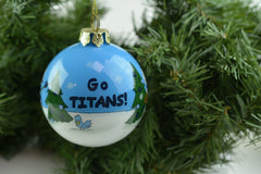 Tennessee Titans Hand painted NFL Football 4" Glass Holiday Christmas Ornament