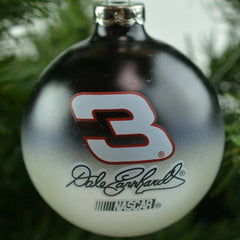 Dale Earnhardt Sr. #3 NASCAR Collectors Series Glass Holiday Christmas Ornament