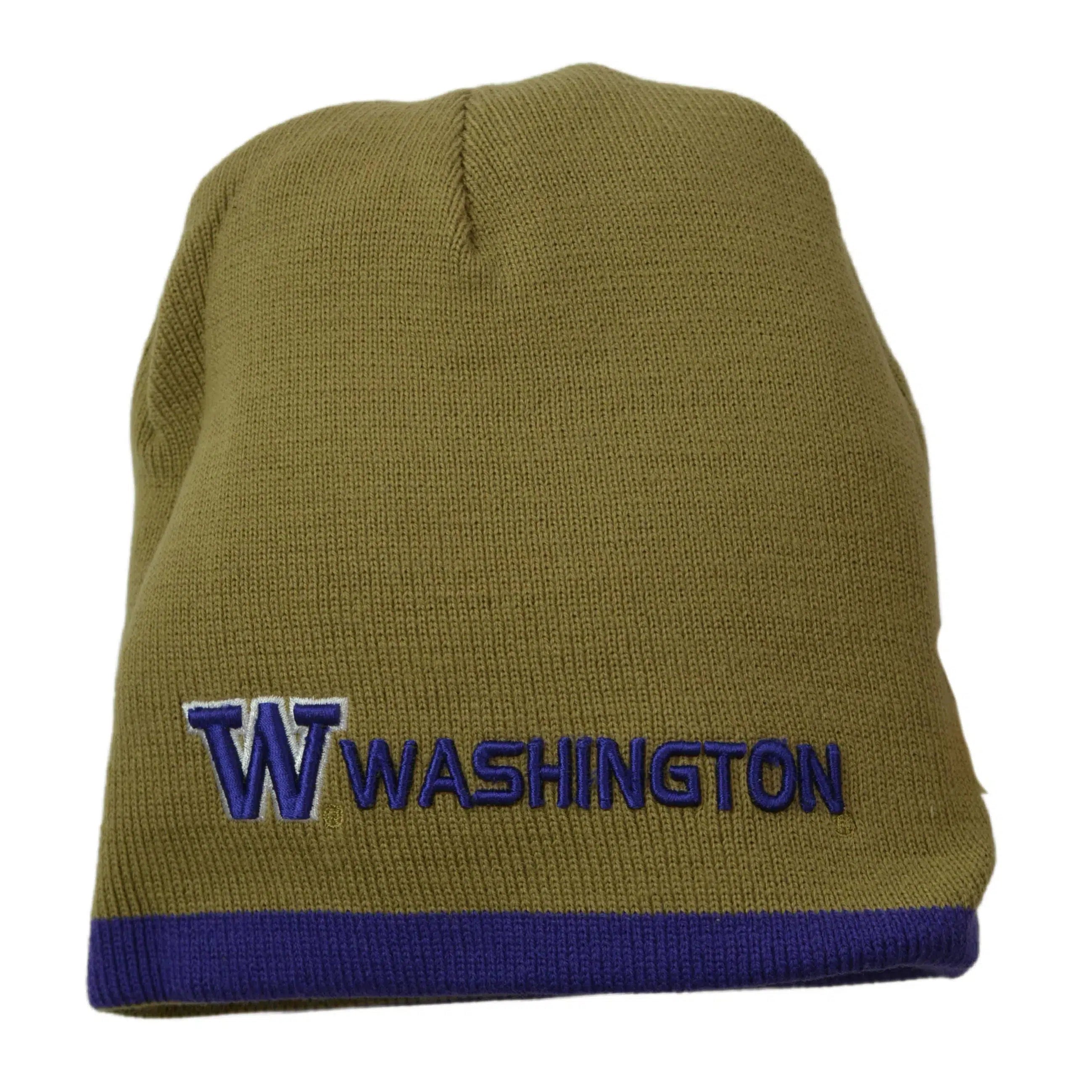 Washington Huskies NCAA Reversible Team Logo Knit Beanie Purple & Gold Winter Hat