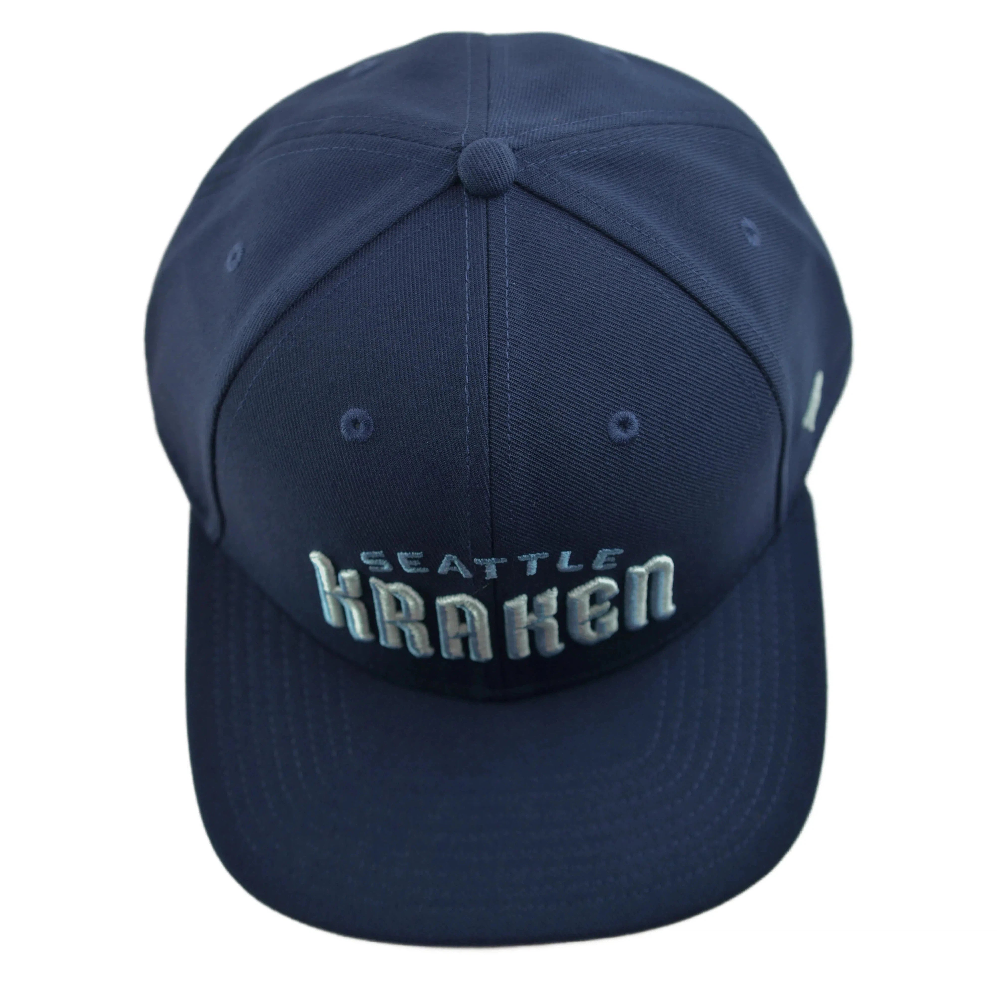 Seattle Kraken Men's NHL Wordmark Logo Blue Snapback Hat by Fanatics Position 7