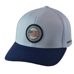 PGA Tour Pro Series Circle Logo Lightweight White & Blue Adjustable Golf Hat