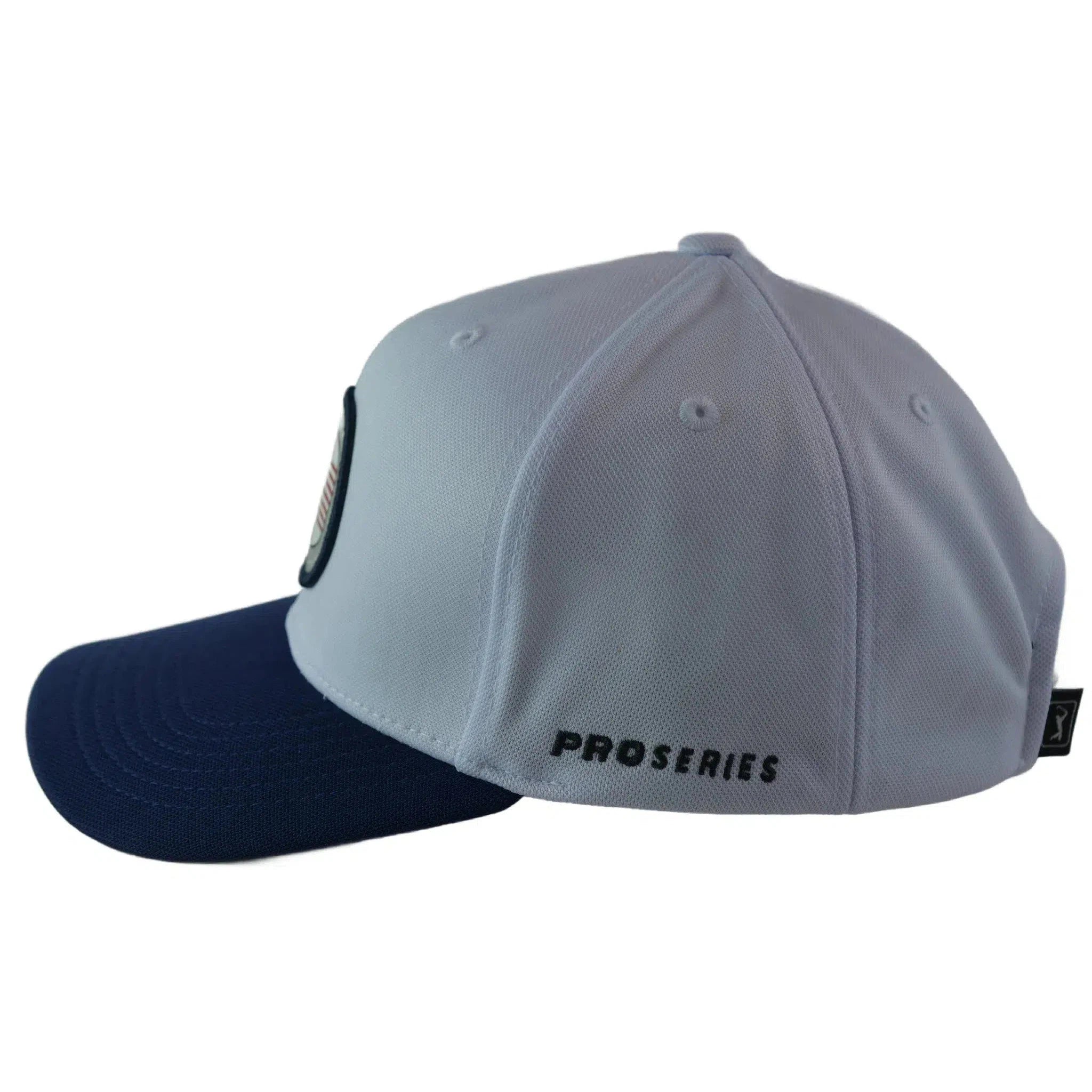 PGA Tour Pro Series Circle Logo Lightweight White & Blue Adjustable Golf Hat