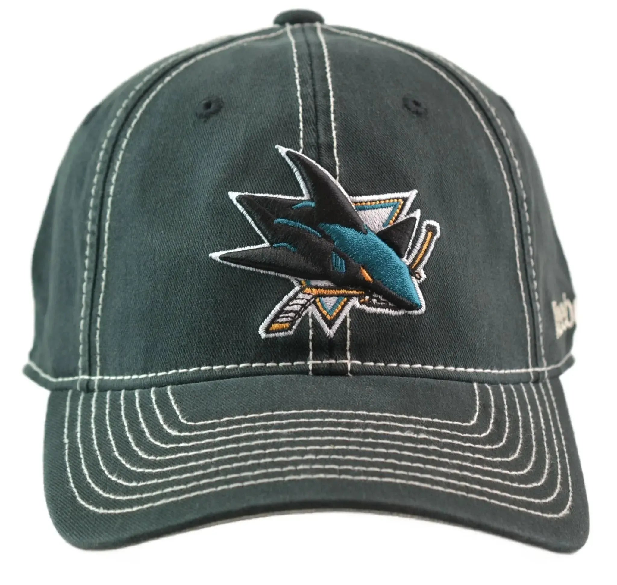 San Jose Sharks Reebok Relaxed Fit Contrast Black Flex Fit NHL Hat L/XL