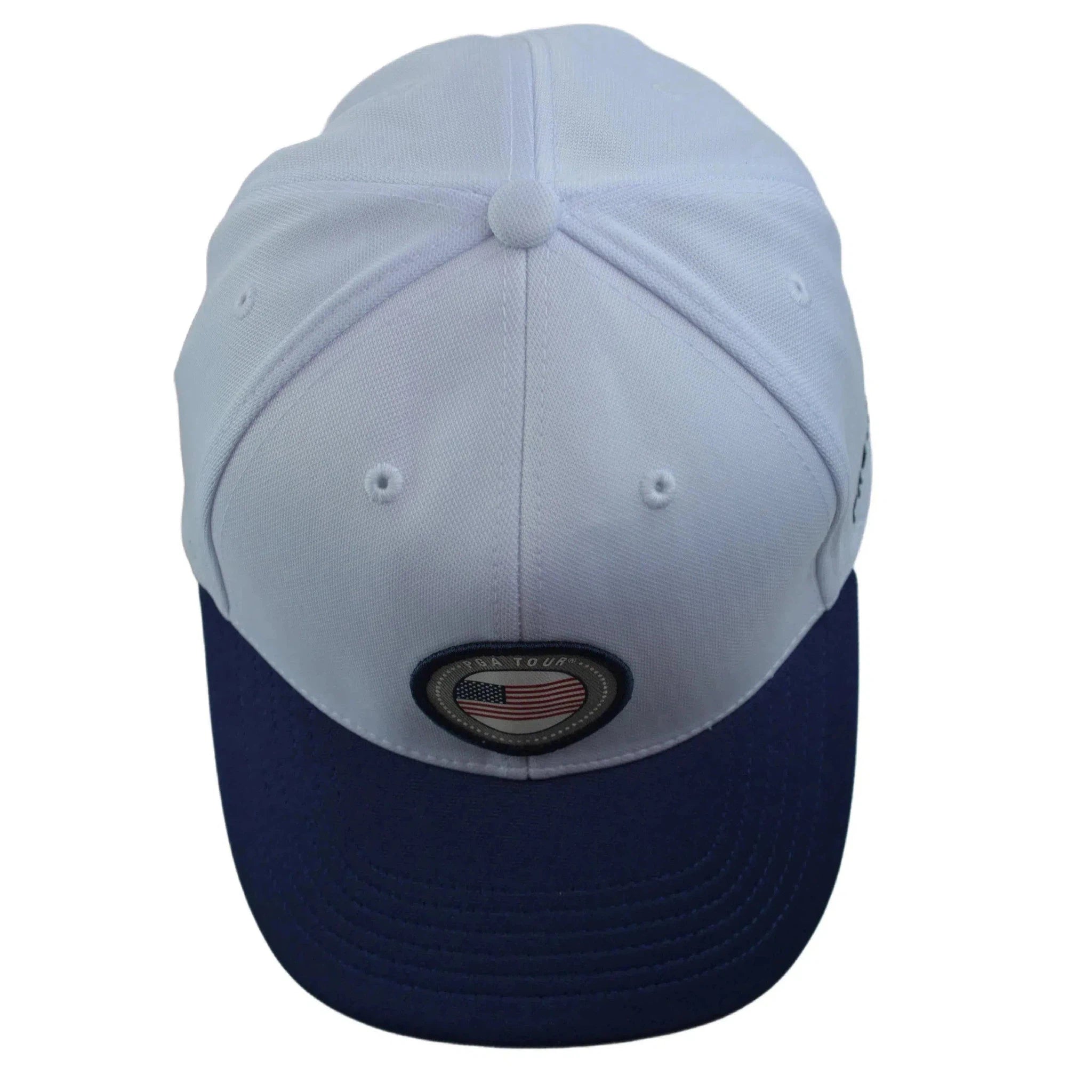 PGA Tour Pro Series Circle Logo Lightweight White & Blue Adjustable Golf Hat