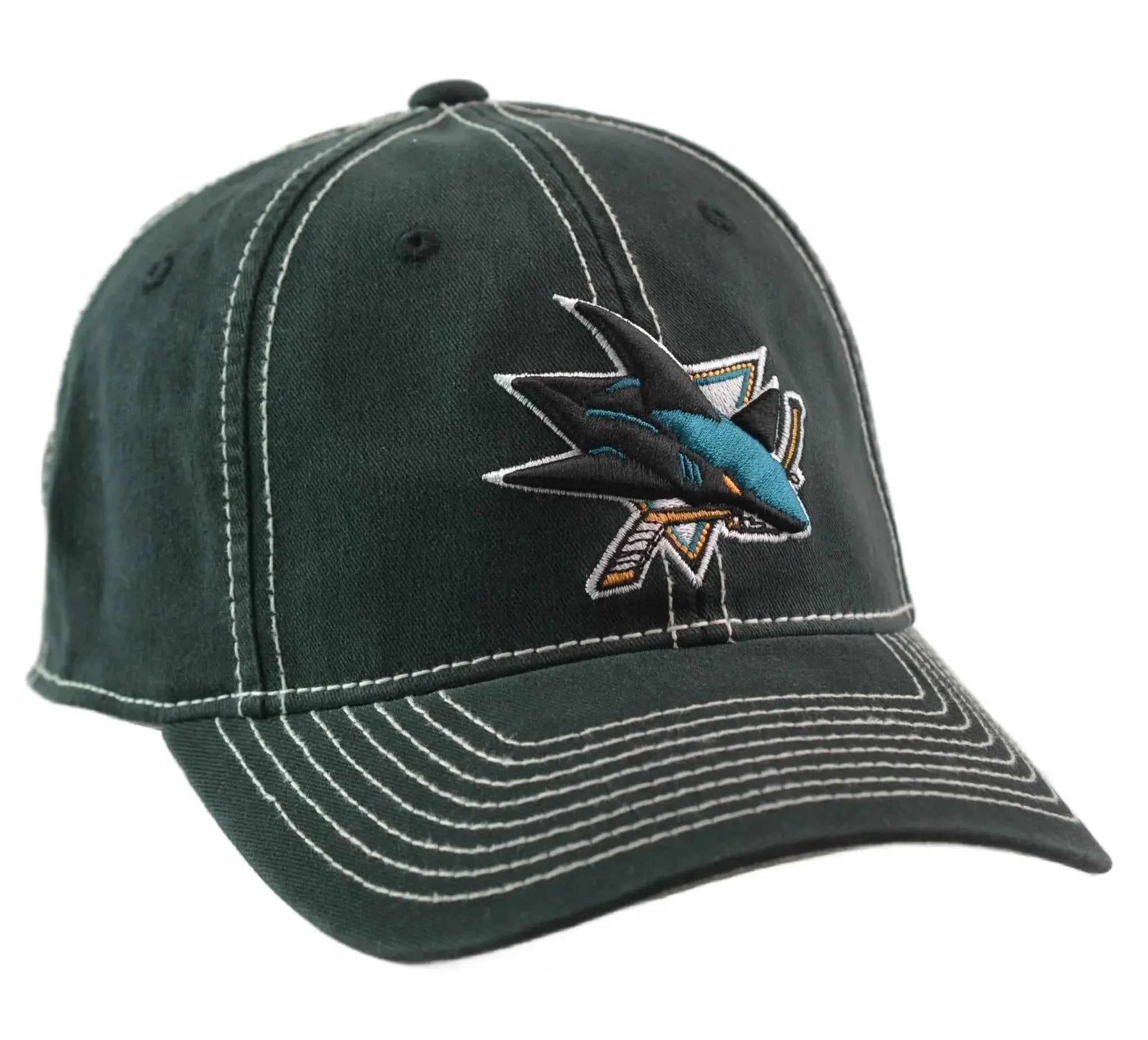 San Jose Sharks Reebok Relaxed Fit Contrast Black Flex Fit NHL Hat L/XL
