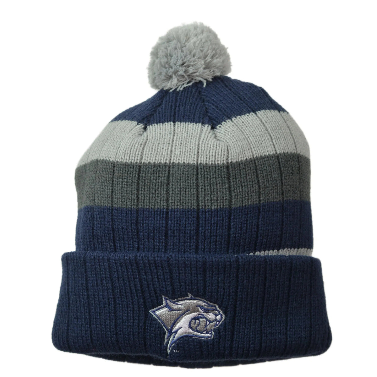 UNH New Hampshire Wildcats NCAA Team Logo Knit Mini Pom Beanie Winter Hat