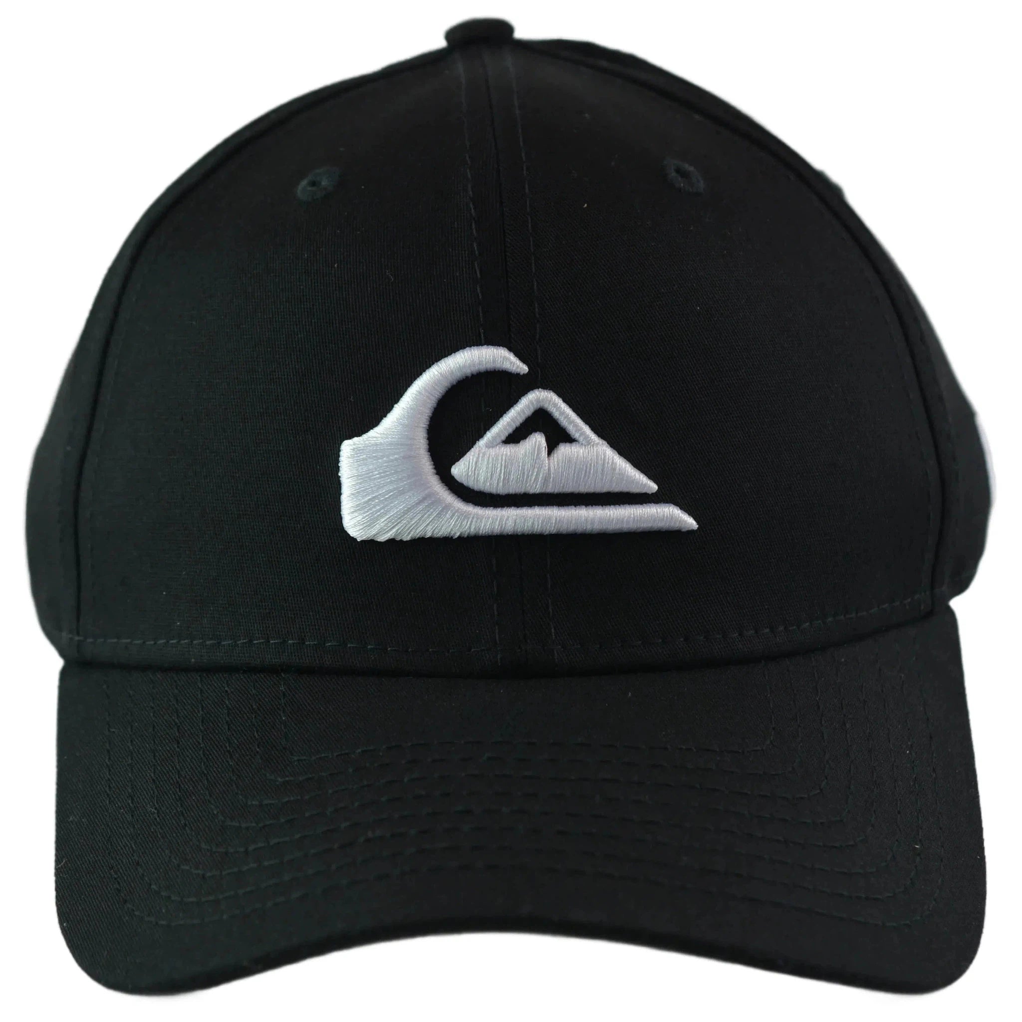 Quiksilver Mountain & Wave White Logo Flex FIt Black Hat