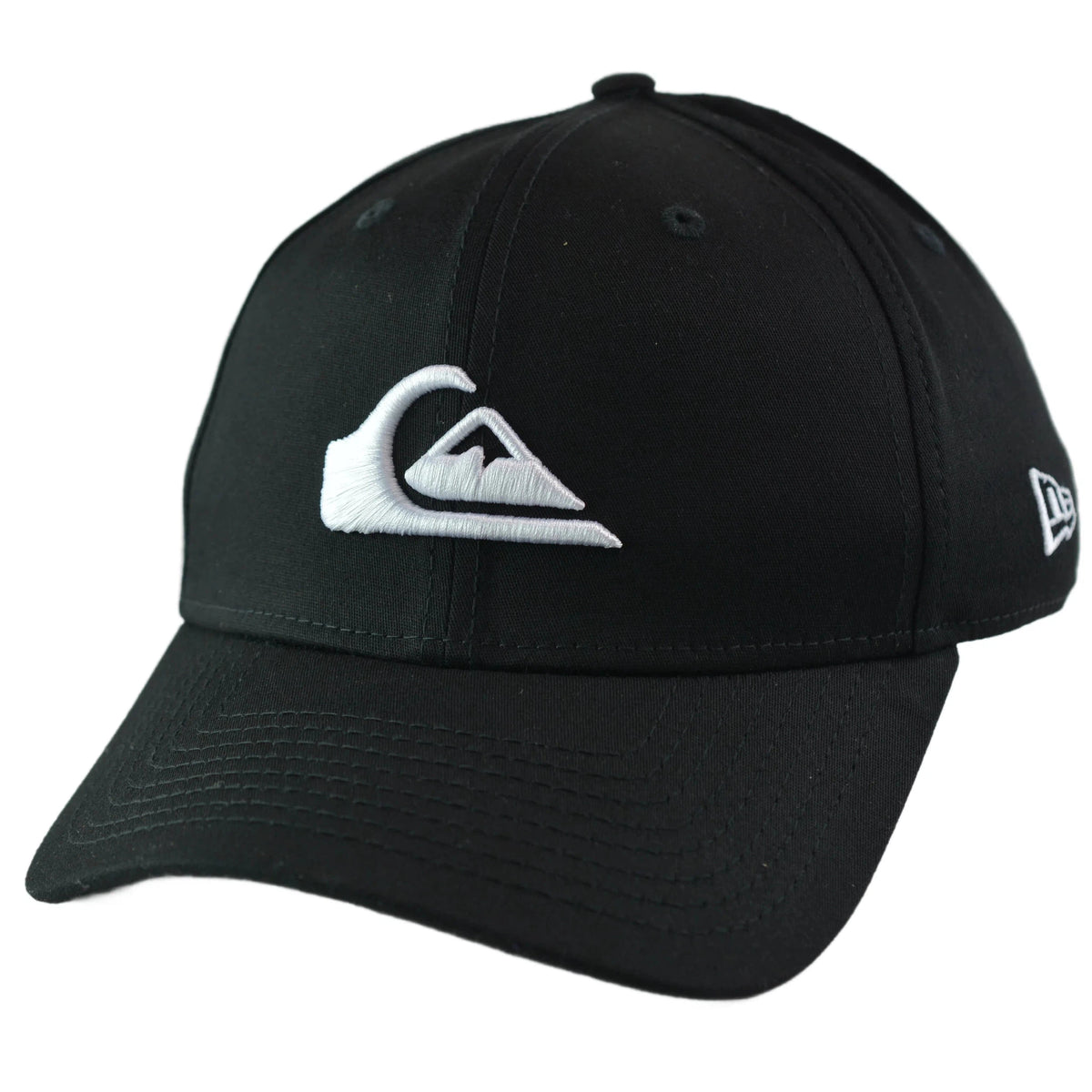 Quiksilver Mountain & Wave White Logo Flex FIt Black Hat