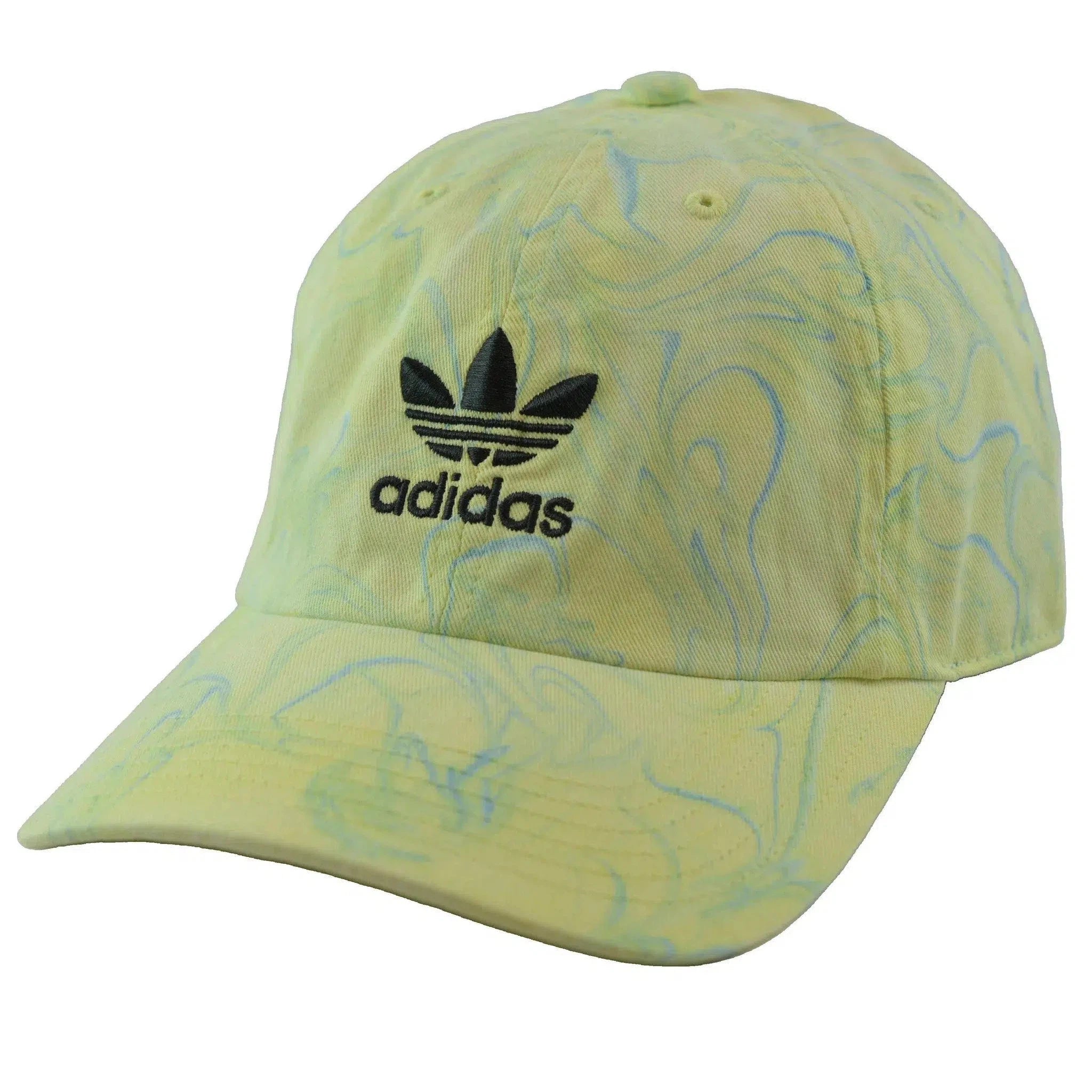 Adidas Relaxed Fit Marble Wash Ambient Sky Trefoil Logo Adjustable Hat, Cap