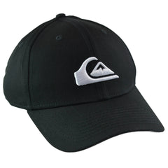 Quiksilver Mountain & Wave White Logo Flex FIt Black Hat