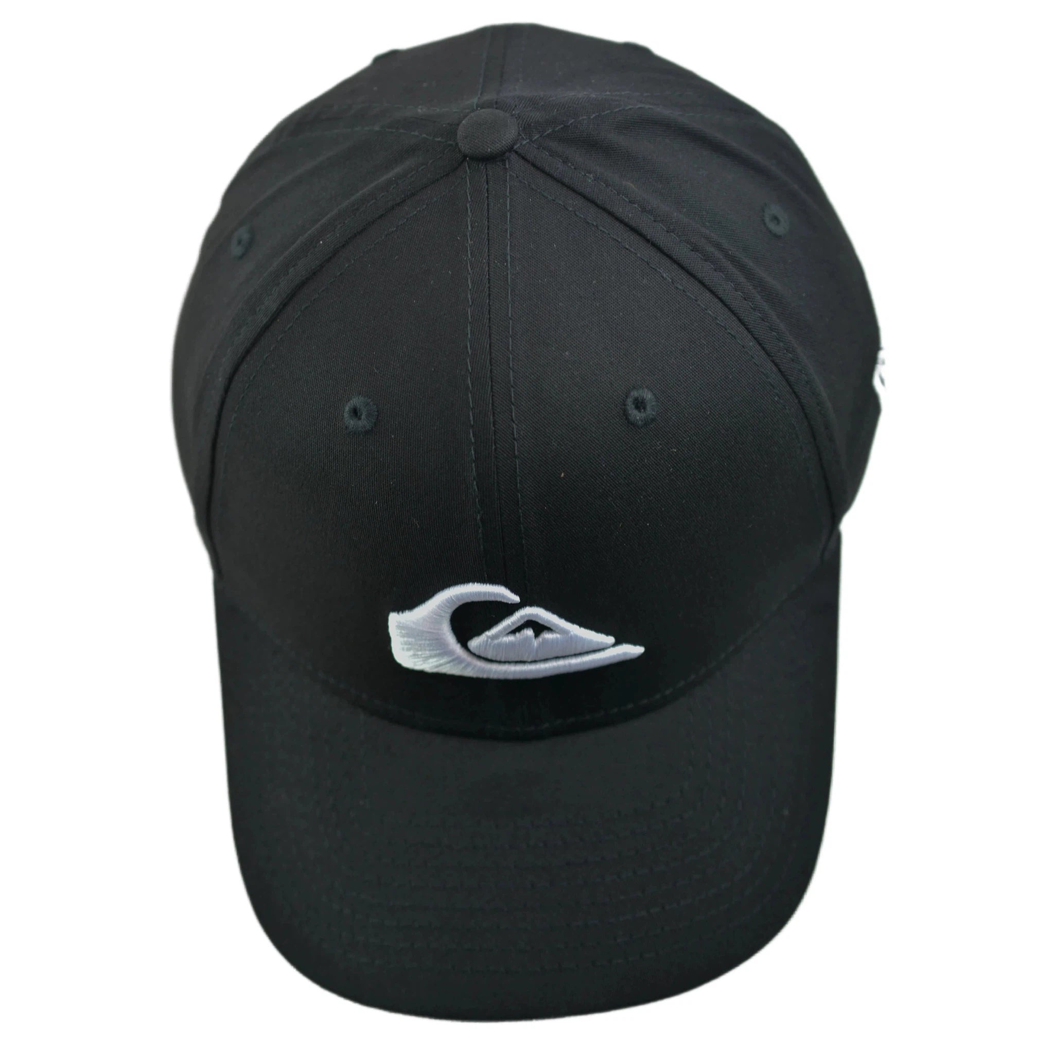 Quiksilver Mountain & Wave White Logo Flex FIt Black Hat