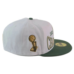 Milwaukee Bucks 21 NBA Champs 59FIFTY Fitted Hat New Era - White/Green