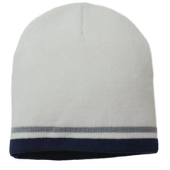 Georgetown Hoyas NCAA Team Logo Knit White Striped Beanie Winter Hat