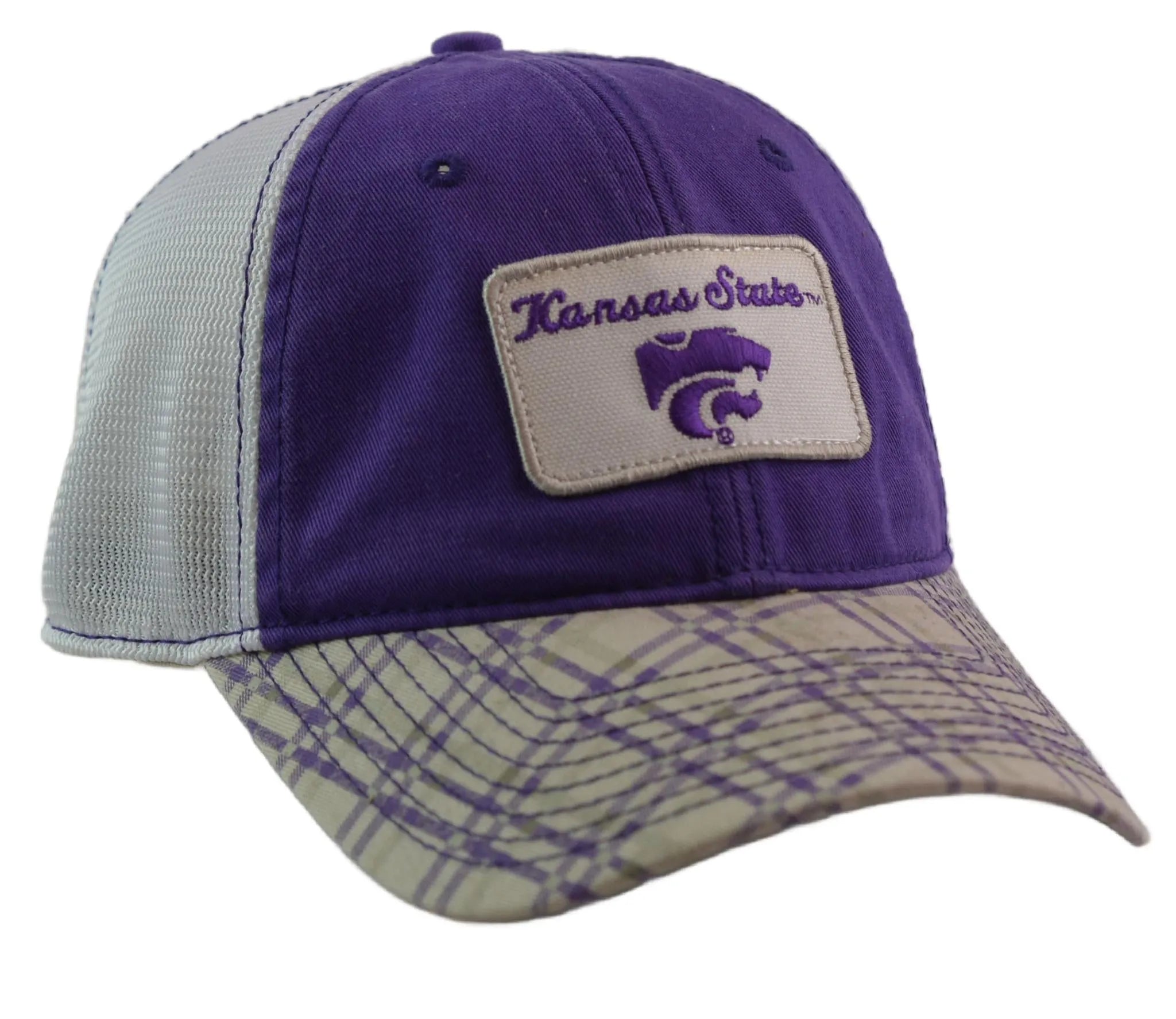 Kansas State Wildcats NCAA Plaid Bill Adjustable Hat by Signatures