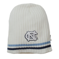 North Carolina Tar Heels BBH NCAA Primary Logo Striped Winter Knit Hat Beanie - White