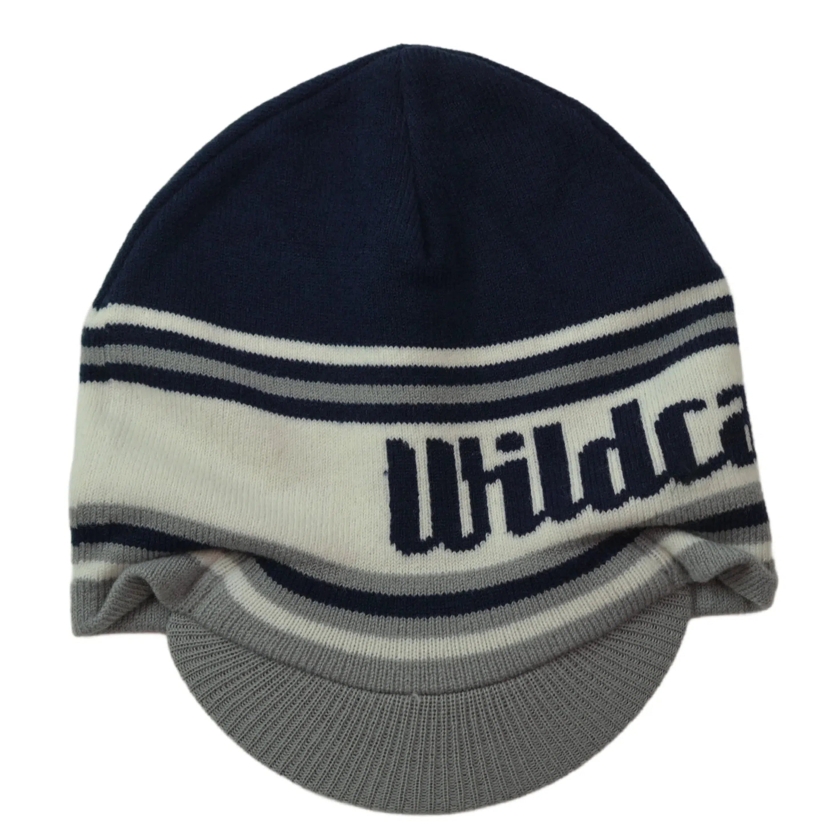 UNH New Hampshire Wildcats NCAA Team Wordmark Knit Billed Beanie Winter Hat