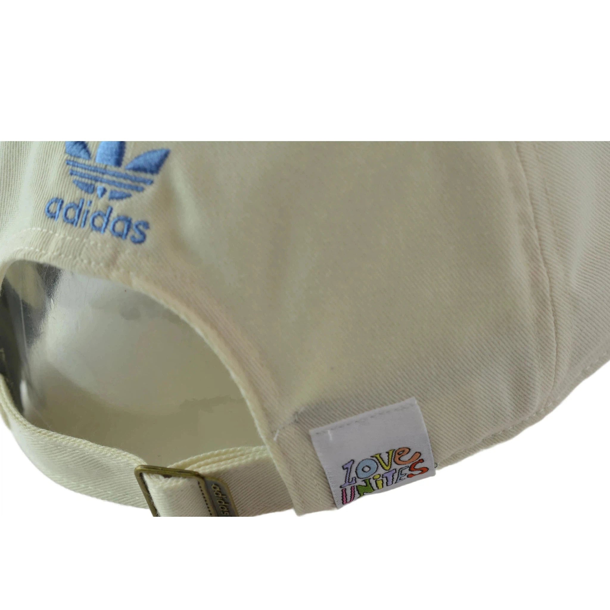 Adidas Originals Love Unites Trefoil Logo Cream Colored Cap Adjustable Hat