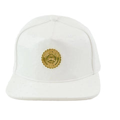 Capital Gains Men's Streetwear Ostrich White Patent Leather Hat Adjustable Strap Back Cap