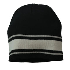 UConn Huskies NCAA Team Logo Cuff-less Knit Black & White Beanie Winter Hat