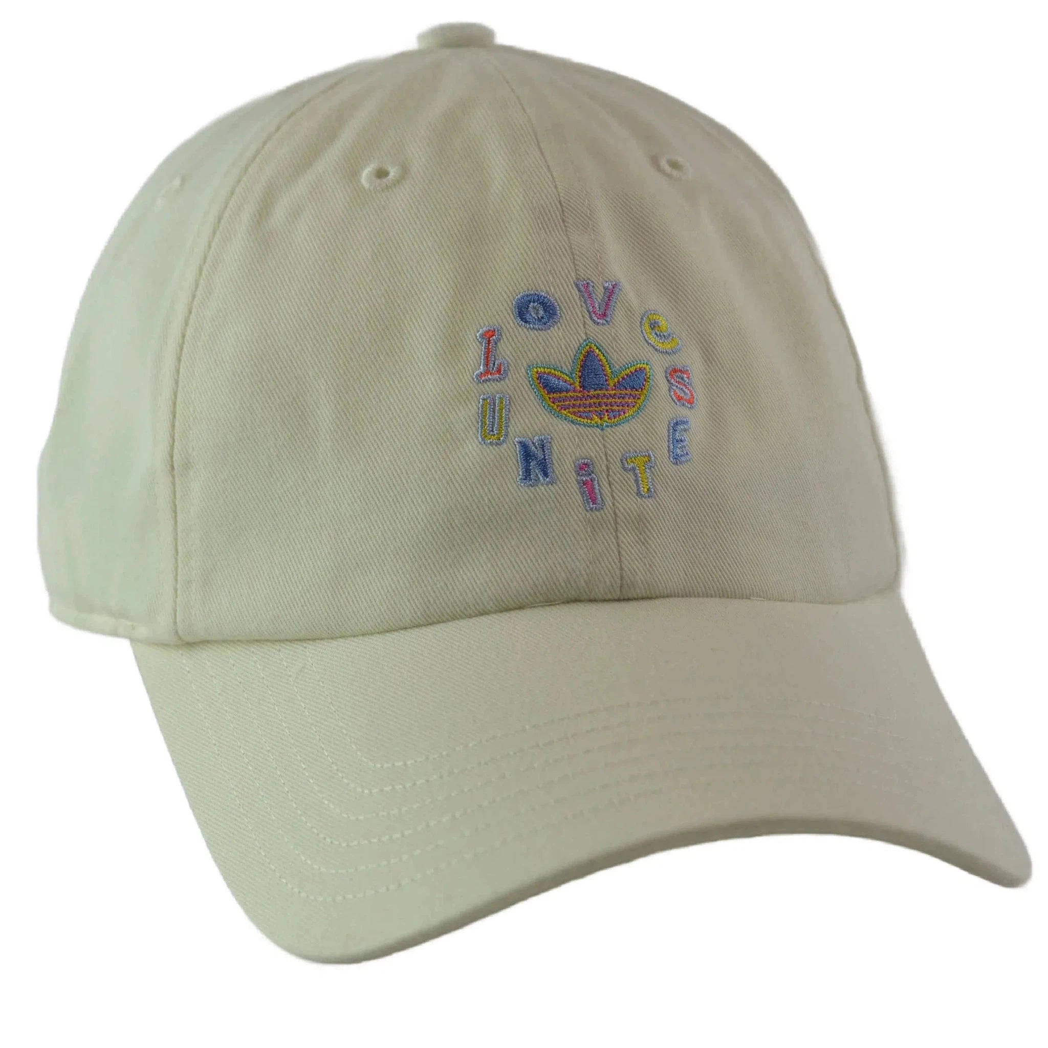 Adidas Originals Love Unites Trefoil Logo Cream Colored Cap Adjustable Hat