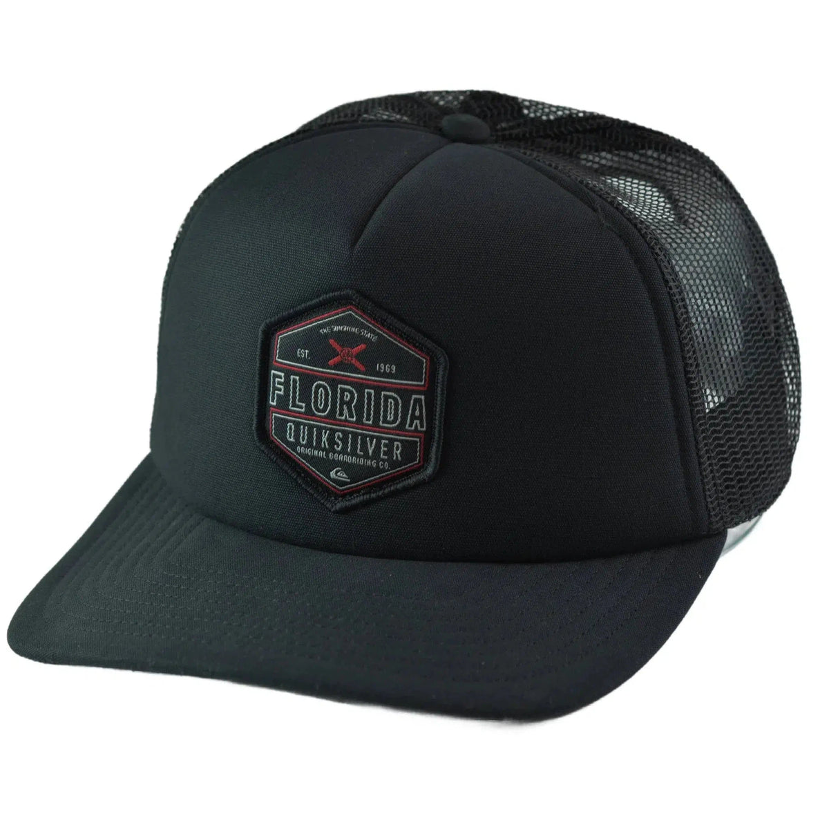 Quiksilver Destinado Florida Mesh Back Cap Black Snapback Trucker Hat