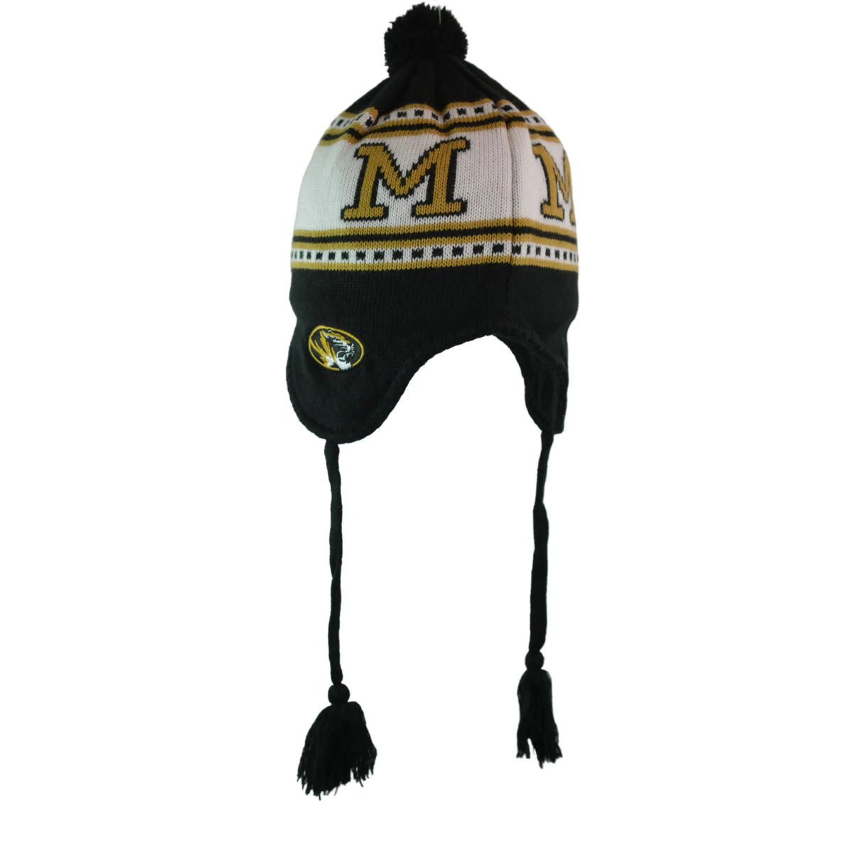 Missouri Tigers '47 Brand NCAA Wampa Knit Beanie Winter Pom Hat with Tassels