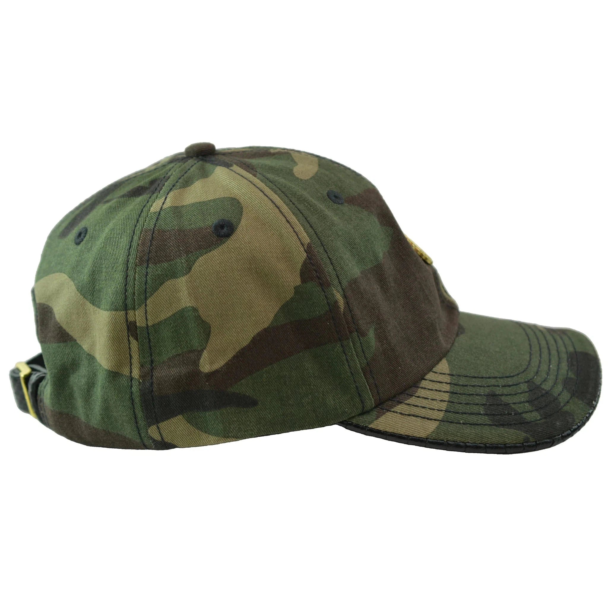 Capital Gains Men's Streetwear Camo Dad Hat with Snakeskin Under Visor Adjustable Cap