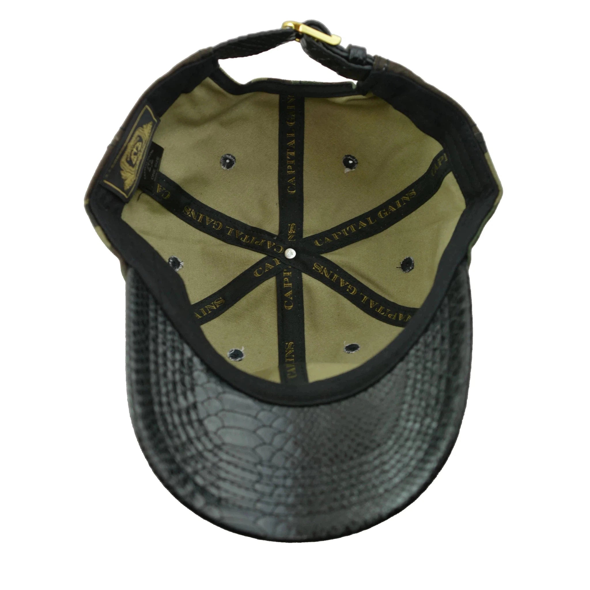 Capital Gains Men's Streetwear Camo Dad Hat with Snakeskin Under Visor Adjustable Cap