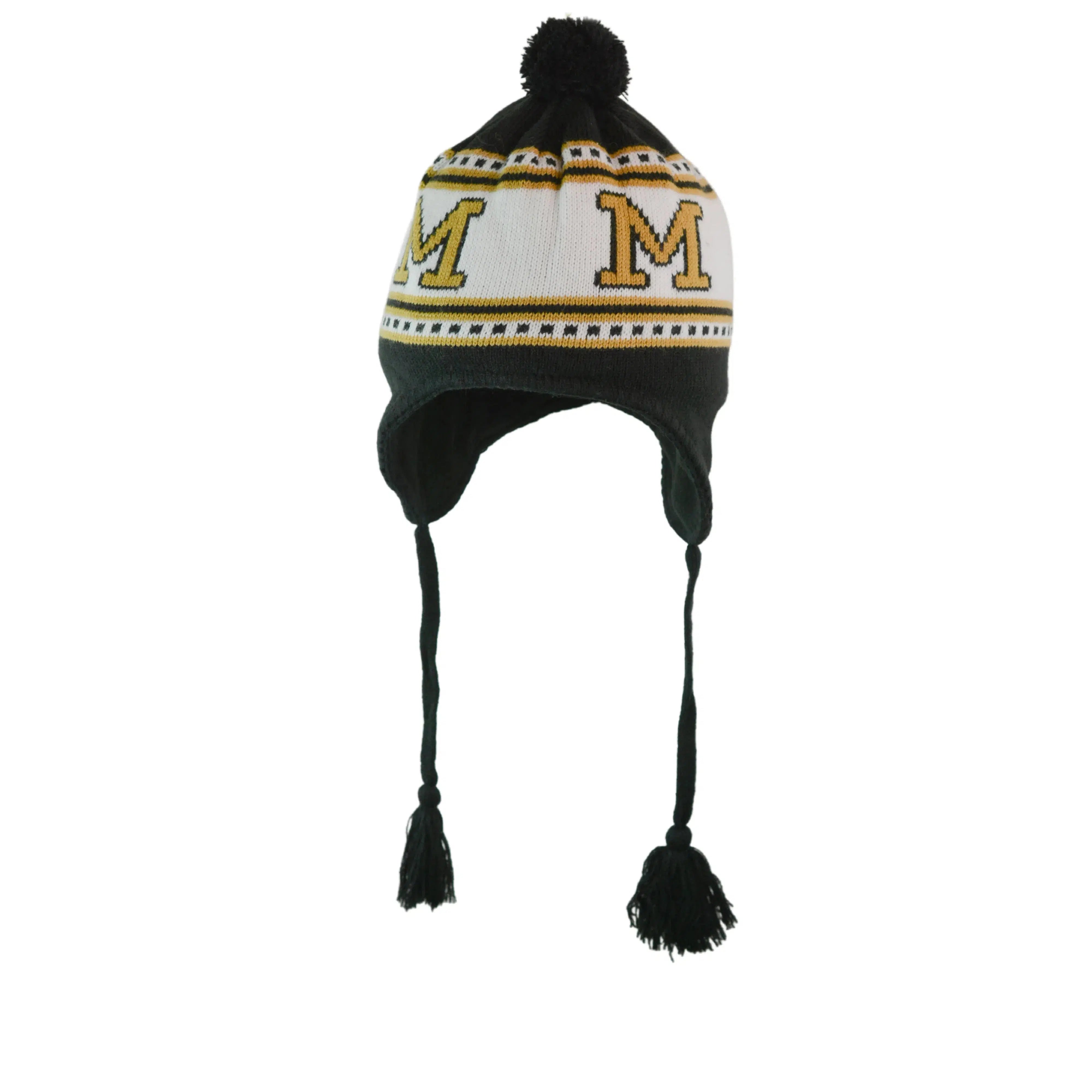 Missouri Tigers '47 Brand NCAA Wampa Knit Beanie Winter Pom Hat with Tassels