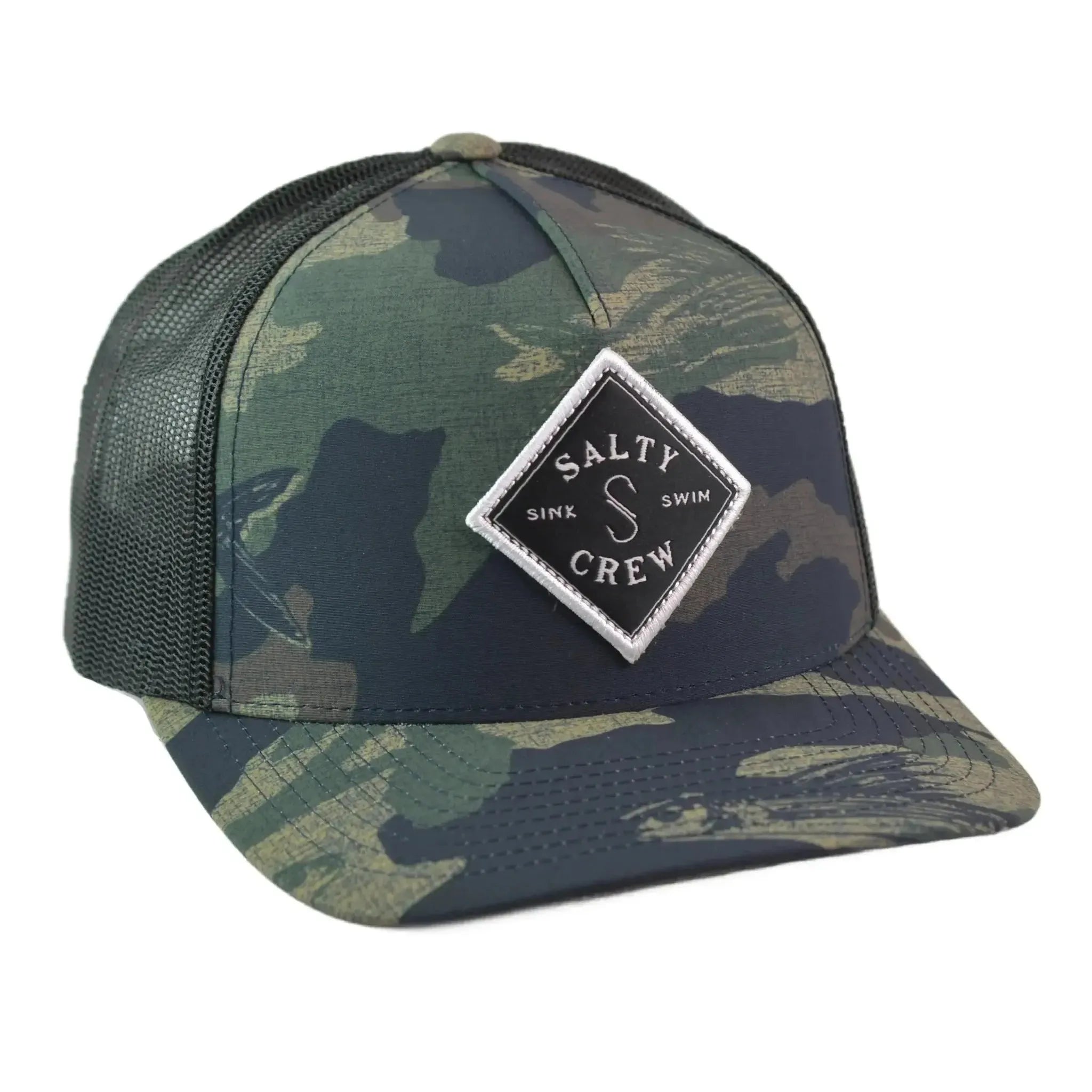 Salty Crew Sealine Camo Trucker Hat Retro Mesh Adjustable Snapback Cap