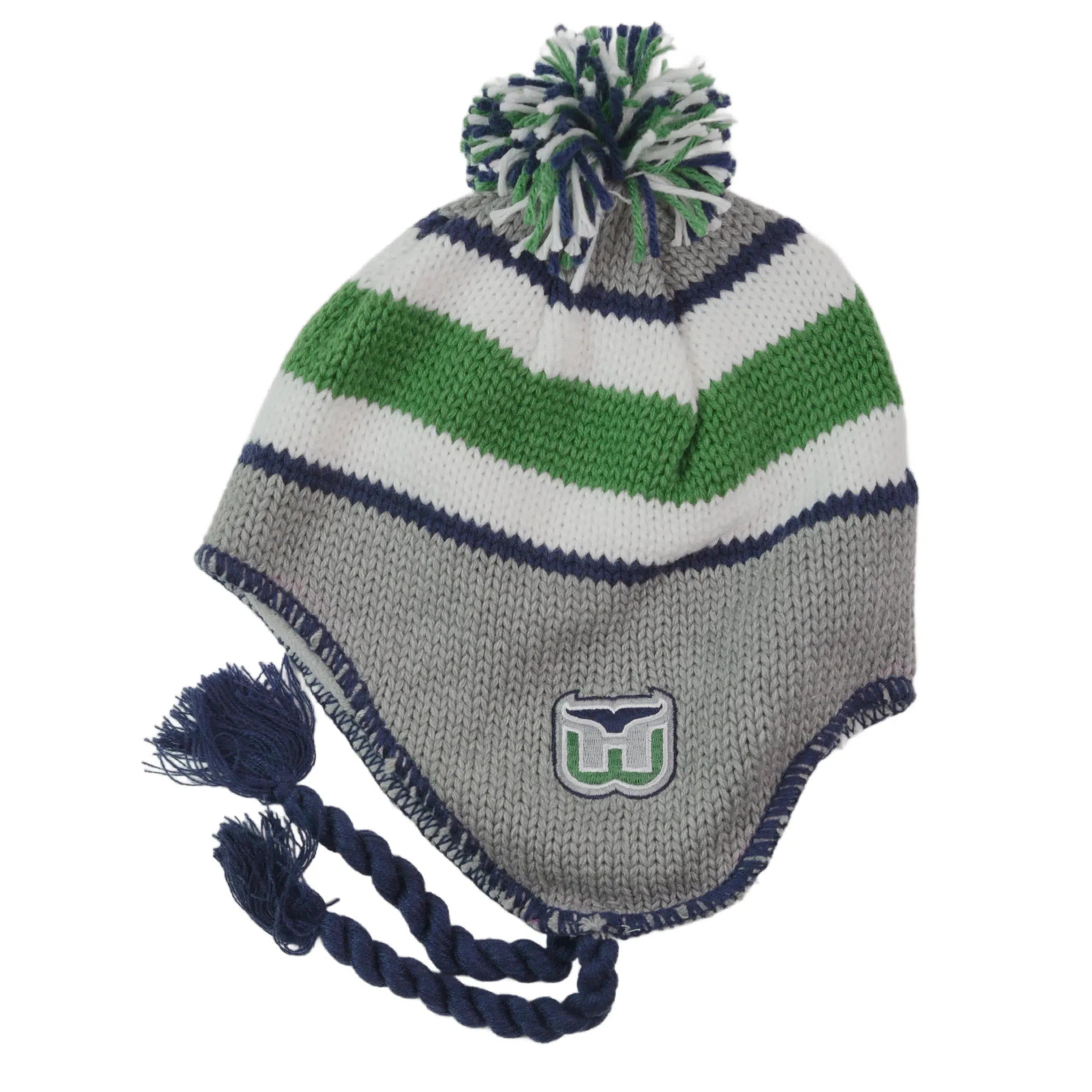 Hartford Whalers CCM Vintage NHL Hockey Distressed Braided Knit Beanie