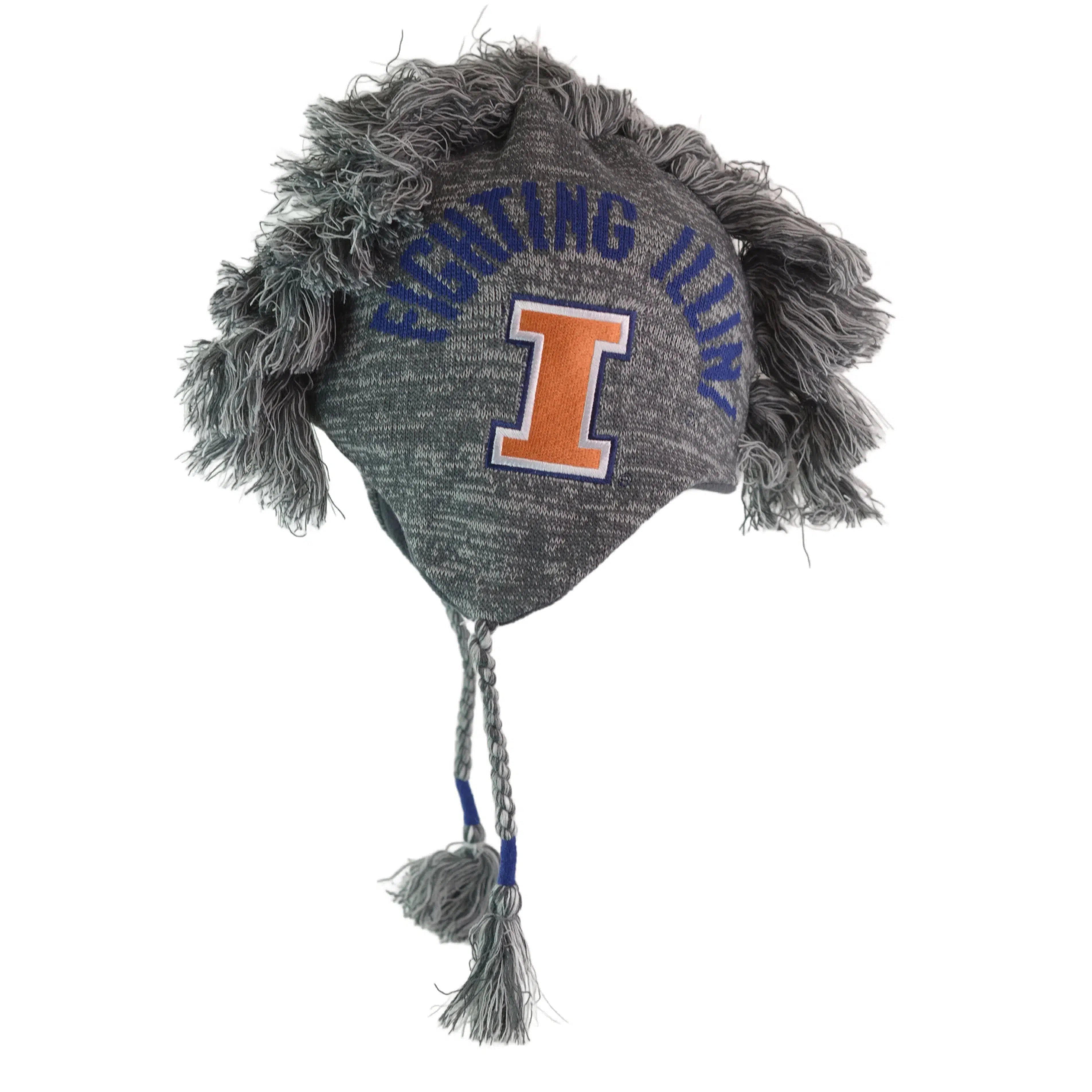 Illinois Fighting Illini NCAA Mohawk-Style Gray Winter Beanie