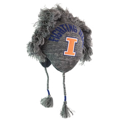 Illinois Fighting Illini NCAA Mohawk-Style Gray Winter Beanie